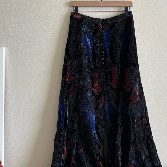 Free People Burnout Velvet Love So Right Maxi Button Skirt - Picture 8 of 9